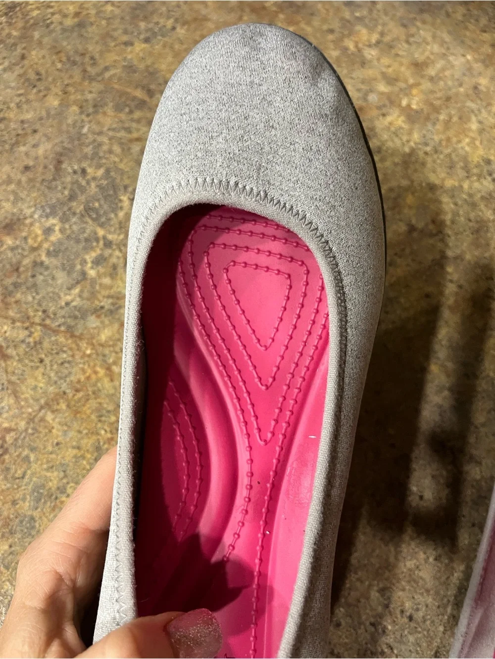 NWOT Crocs Busy Day Heathered Gray Wedge Flats Sz 9 Travel Office Comfortable